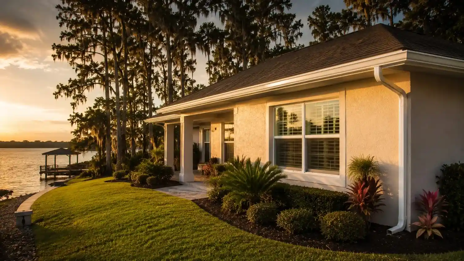 Lakeland, Florida residential roofline served by Polk County Gutter Company